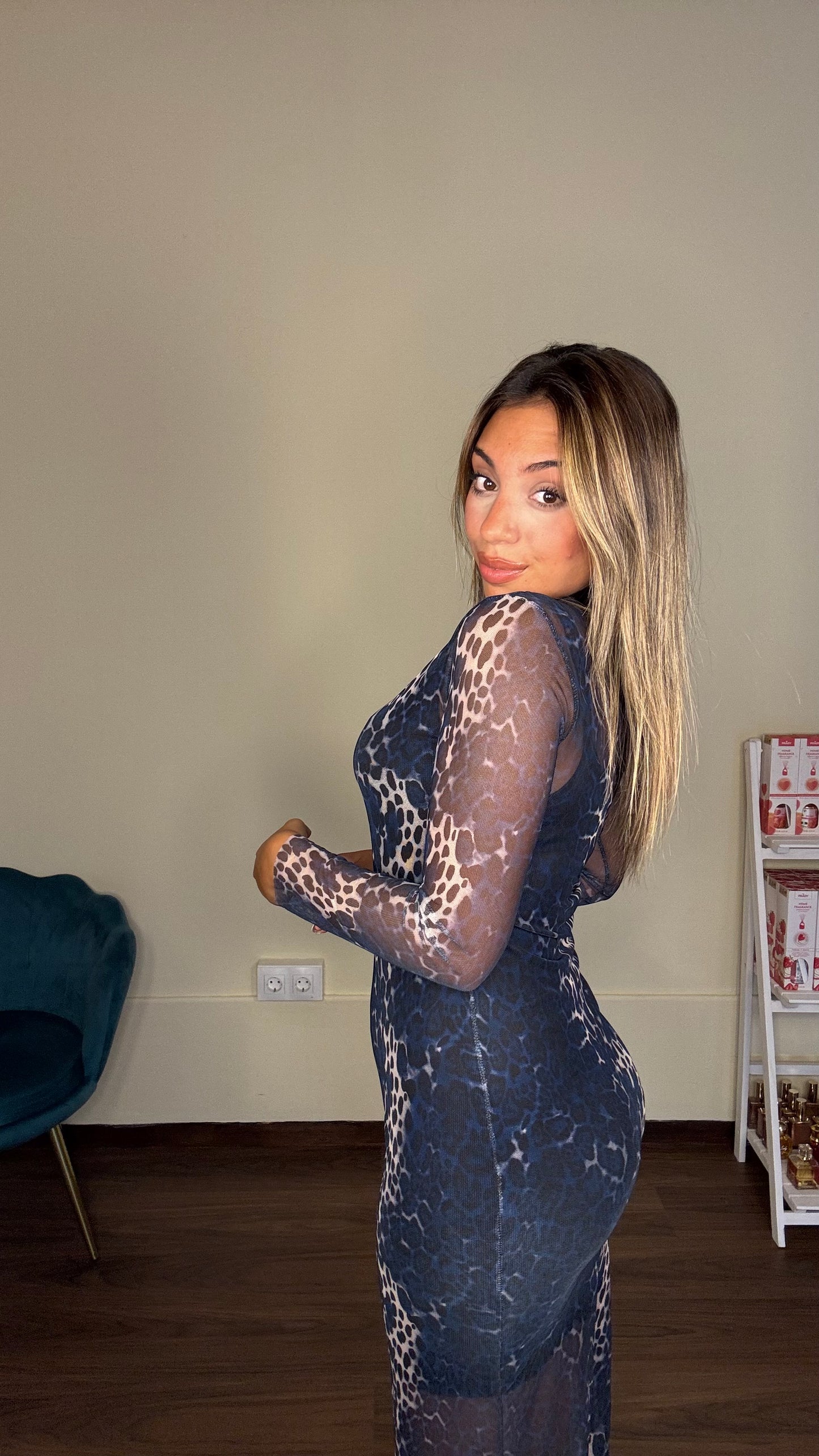 Vestido gasa leopardo