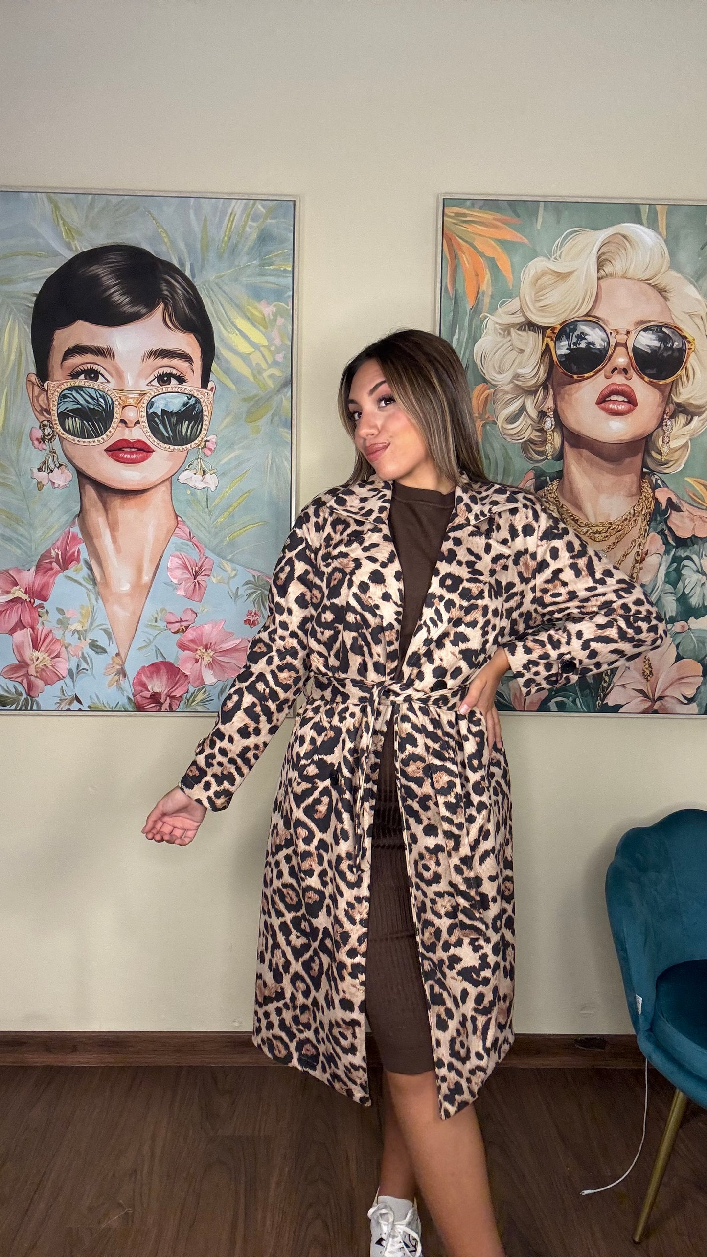 Gabardina animal print