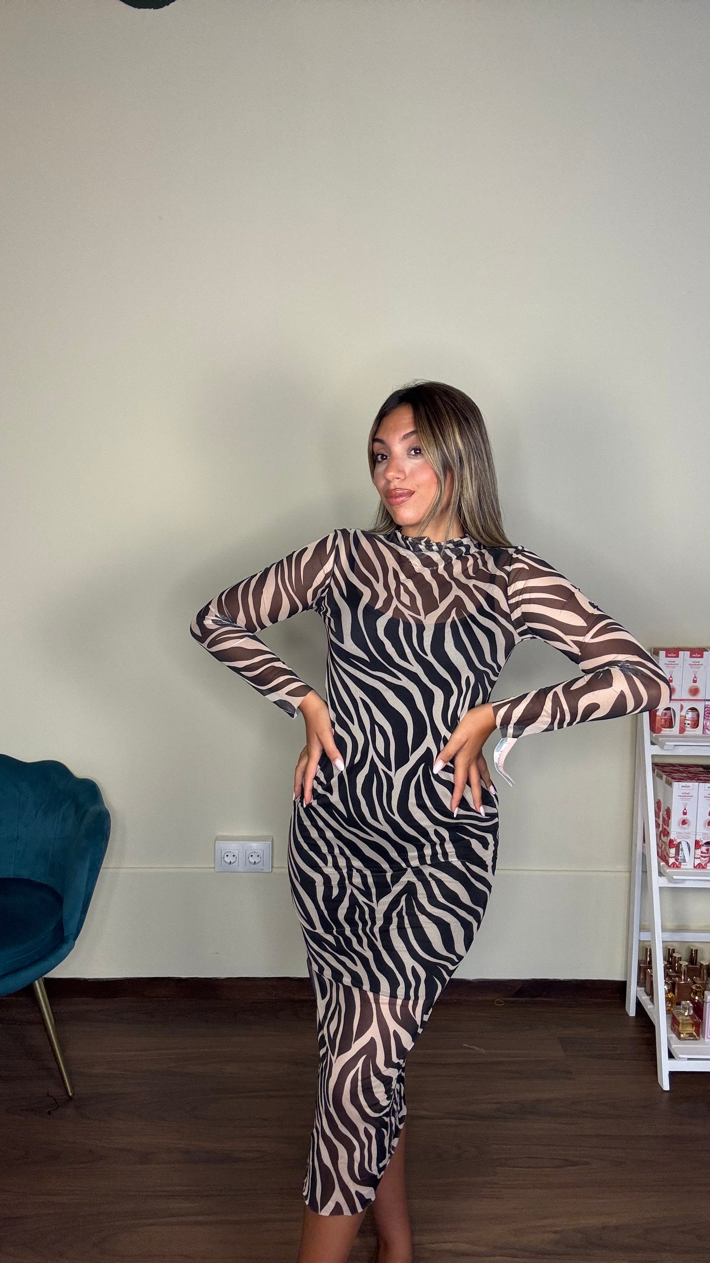 Vestido cebra gasa
