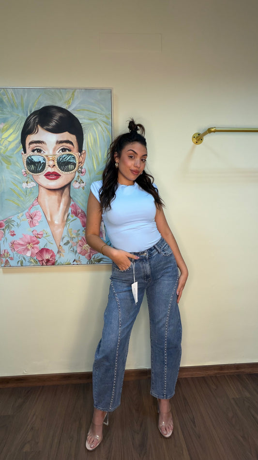 Pantalón vaquero tachuela