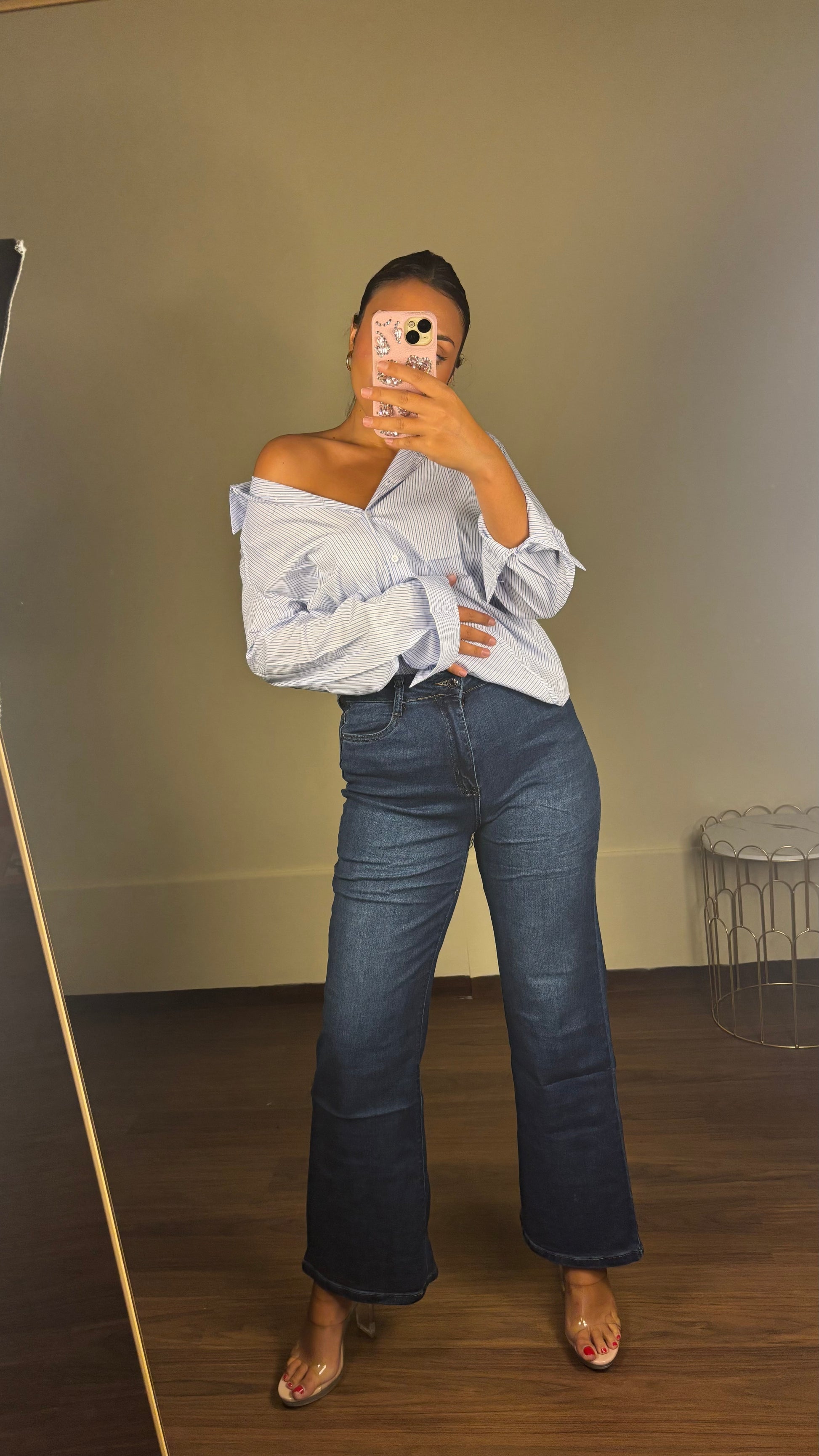 Denim Pantalon Elastico Push Up Stradivarius Super Tiro Alto