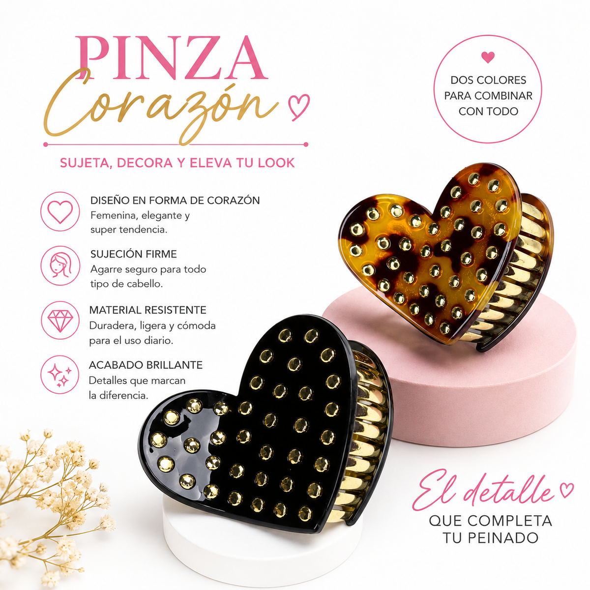Pinza tachuela pelo